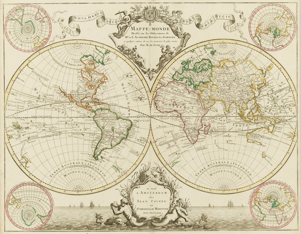 Mappe-monde dressÃ© sur les observations, 1720 - The Library Print Shop