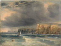 No.1 The Heads of Port Jackson N.S.W. from off the North Head - a squall, 1846