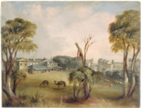 View of old Government House, Sydney, NSW as it appeared when vacated by Sir George Gipps in 1845