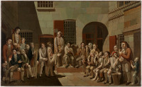 "The mock trial (scene inside Newgate Prison)", painted in 1812 by Francis Greenway.