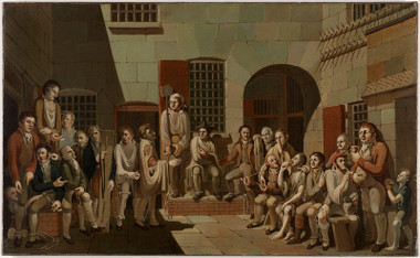 "The mock trial (scene inside Newgate Prison)", painted in 1812 by Francis Greenway.