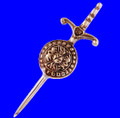 Sword and Shield Detailed Polished Bronze Brooch
