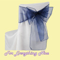 Navy Blue Organza Wedding Chair Sash Ribbon Bow Decorations x 10 For Hire