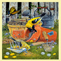 Spring Planting Bird Themed Mega Wooden Jigsaw Puzzle 500 Pieces