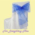 Royal Blue Organza Wedding Chair Sash Ribbon Bow Decorations x 10 For Hire