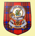 Leslie Clan Tartan Clan Leslie Badge Shield Decal Sticker Set of 3