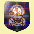 Sutherland Clan Tartan Clan Sutherland Badge Shield Decal Sticker Set of 3