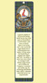 Armstrong Clan Badge Clan Armstrong Tartan Laminated Bookmark