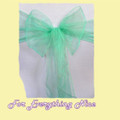 Teal Green Organza Wedding Chair Sash Ribbon Bow Decorations x 10 For Hire