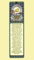 Campbell Clan Badge Clan Campbell Tartan Laminated Bookmarks Set of 2