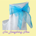 Turquoise Organza Wedding Chair Sash Ribbon Bow Decorations x 10 For Hire