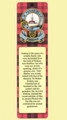 Erskine Clan Badge Clan Erskine Tartan Laminated Bookmarks Set of 2