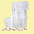White Organza Wedding Chair Sash Ribbon Bow Decorations x 10 For Hire
