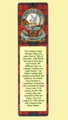 Lindsay Clan Badge Clan Lindsay Tartan Laminated Bookmark