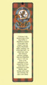 MacFie Clan Badge Clan MacFie Tartan Laminated Bookmark