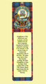 MacLachlan Clan Badge Clan MacLachlan Tartan Laminated Bookmarks Set of 2