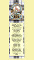 MacPherson Clan Badge Clan MacPherson Tartan Laminated Bookmark