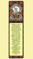 MacQueen Clan Badge Clan MacQueen Tartan Laminated Bookmark