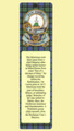 Morrison Clan Badge Clan Morrison Tartan Laminated Bookmark