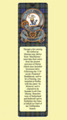Murray Clan Badge Clan Murray Tartan Laminated Bookmark
