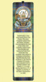 Urquhart Clan Badge Clan Urquhart Tartan Laminated Bookmark