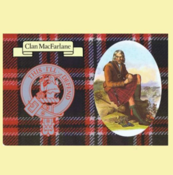 MacFarlane Clan Crest Tartan History MacFarlane Clan Badge Postcard