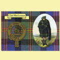 MacLennan Clan Crest Tartan History MacLennan Clan Badge Postcard