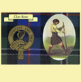 Rose Clan Crest Tartan History Rose Clan Badge Postcard