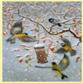 Breakfast In The Snow Bird Themed Mega Wooden Jigsaw Puzzle 500 Pieces