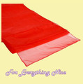Scarlet Red Organza Wedding Table Runners Decorations x 25 For Hire