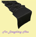 Black Lamour Satin Wedding Table Runners Decorations x 10 For Hire