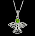 Birthstone Celtic Angel August Stone Sterling Silver Pendant