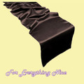 Chocolate Brown Lamour Satin Wedding Table Runners Decorations x 5 For Hire
