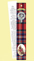 MacFarlane Clan Tartan MacFarlane History Bookmarks Set of 2