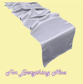 Silver Lamour Satin Wedding Table Runners Decorations x 5 For Hire