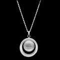 Halo Open Circular Disc Polished Sterling Silver Pendant
