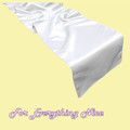 White Lamour Satin Wedding Table Runners Decorations x 25 For Hire