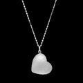 Heart Shape Diamond Dust Textured Sterling Silver Pendant