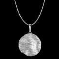Textured Round Circle Sterling Silver Pendant