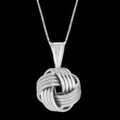 Love Knot Groove Textured Small Sterling Silver Pendant