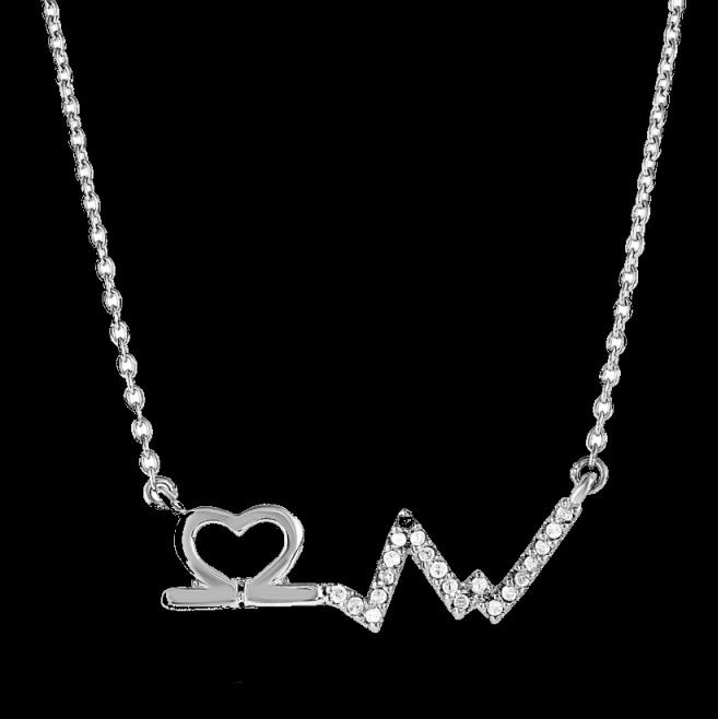 heart with heartbeat necklace