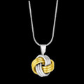 Love Knot Groove Textured Yellow Gold Accent Small Sterling Silver Pendant