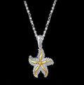 Starfish Marine Yellow Gold Accent Sterling Silver Pendant