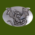 Dragon Mythical Creature Relief Detail Large Mens Stylish Pewter Belt Buckle 