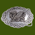 Welsh Dragon Celtic Border Embossed Large Mens Stylish Pewter Belt Buckle 