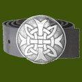 Celtic Cross Knotwork Round Antiqued Mens Stylish Pewter Kilt Belt Buckle