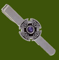 Amethyst Celtic Cross Knotwork Mens Stylish Pewter Tie Bar