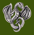 Winged Dragon Antiqued Stylish Pewter Brooch