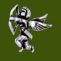 Cherub Lovers Symbol Antiqued Small Stylish Pewter Brooch