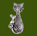 Purrfect Cat And Mouse Friends Antiqued Stylish Pewter Brooch